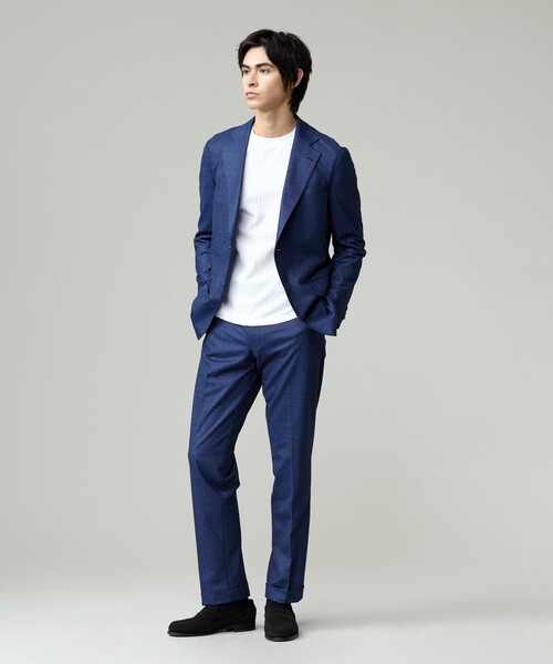 J.PRESS（ジェイプレス）の「【ストレッチ / 洗える / 吸水速乾/ 接触冷感】【J.PRESS-POOL WOOL】ジャージーセットアップ ジャケット_25年モデル（テーラードジャケット・メンズ・ネイビー系/ライトグレー系・SMALL/MEDIUM/LARGE/X-LARGE/BM/BL）」の12枚目の写真