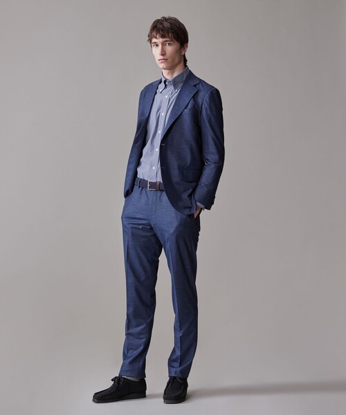 J.PRESS（ジェイプレス）の「【ストレッチ / 洗える / 吸水速乾/ 接触冷感】【J.PRESS-POOL WOOL】ジャージーセットアップ ジャケット_25年モデル（テーラードジャケット・メンズ・ネイビー系/ライトグレー系・SMALL/MEDIUM/LARGE/X-LARGE/BM/BL）」の14枚目の写真