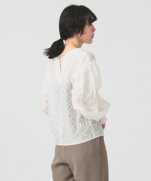 ray  beams  刺繍ブラウス Ray BEAMS - レイビームス Ray Beams ブラウス カットソー 七分袖 刺繍