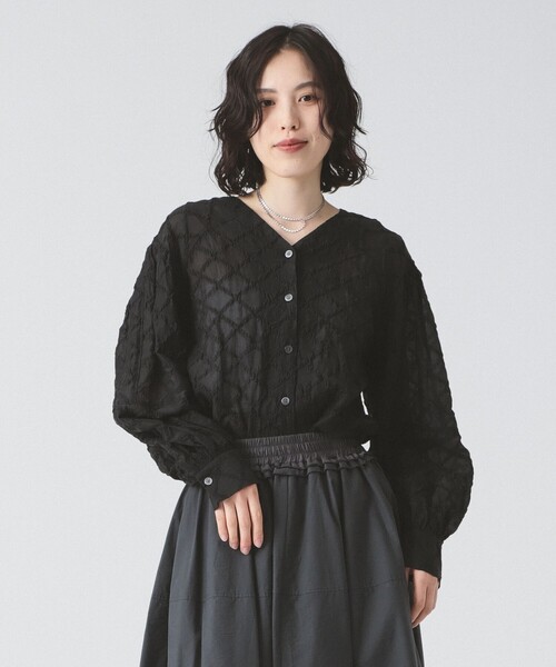 Ray BEAMS（レイビームス）の「RBS / 刺繍チェック シアーブラウス 