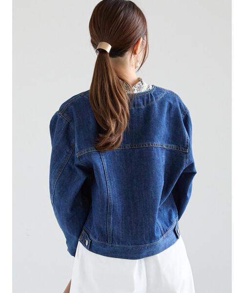 Te chichi(テチチ)の「DenimGジャン(ノーカラージャケット・レディース・ブルー・F)」の3枚目の写真