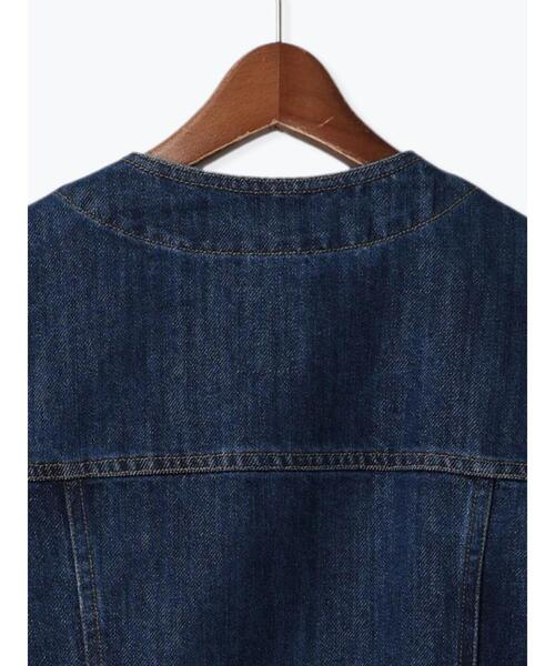 Te chichi(テチチ)の「DenimGジャン(ノーカラージャケット・レディース・ブルー・F)」の12枚目の写真