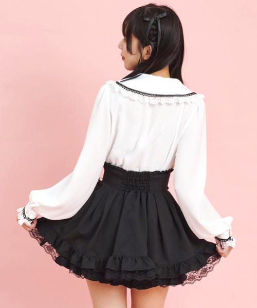 Secret Honey（シークレットハニー）の「レースアップうさ耳ブラウス（シャツ/ブラウス・レディース・ホワイト×ブラック/ブラック/オフホワイト・MEDIUM）」の11枚目の写真