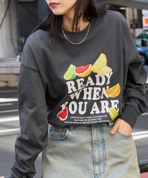 オーバーサイズフルーツグラフィックプリントTシャツ Cut Fruits&Lemon