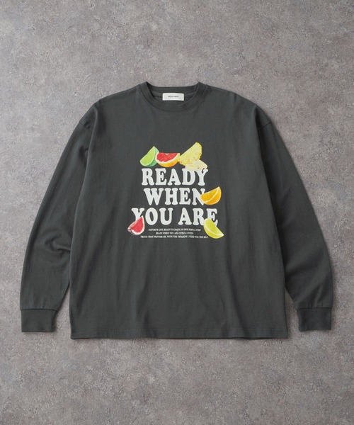 セール】オーバーサイズフルーツグラフィックプリントTシャツ