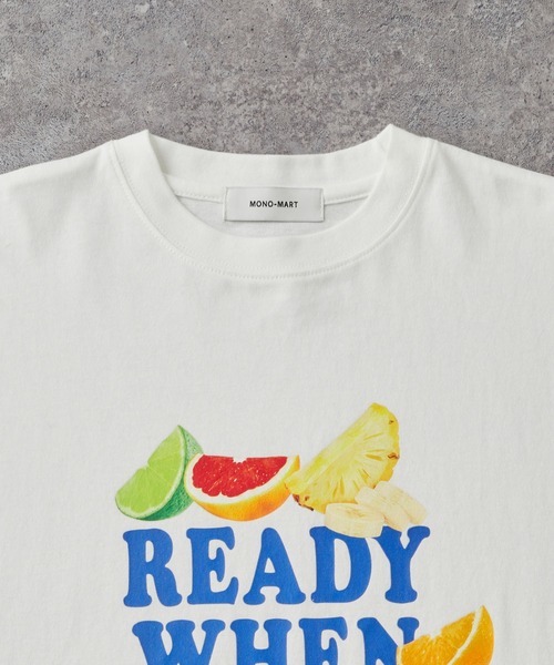 MONO-MART(モノマート)の「オーバーサイズフルーツグラフィックプリントTシャツ Cut Fruits&Lemon(Tシャツ/カットソー・レディース・ネイビー系/ホワイト/ホワイト系/スミクロ/オートミール・L/M)」の12枚目の写真