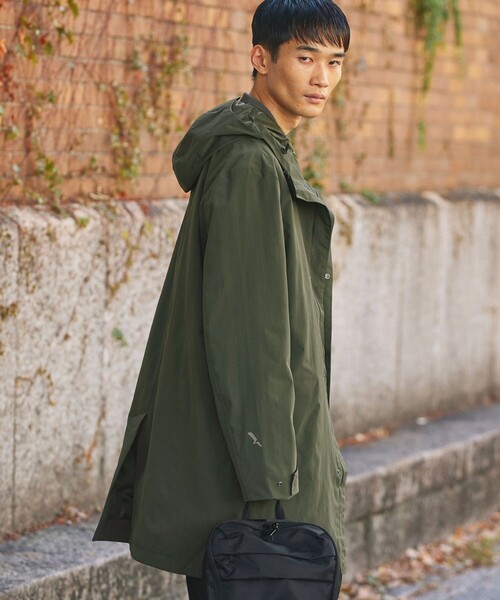 AIGLE(エーグル)の「透湿防水 ロングフーデッドコート(マウンテンパーカー・メンズ・ダークブルー/モスグリーン/ベージュ/サンドベージュ・L/M/S/XL)」の16枚目の写真