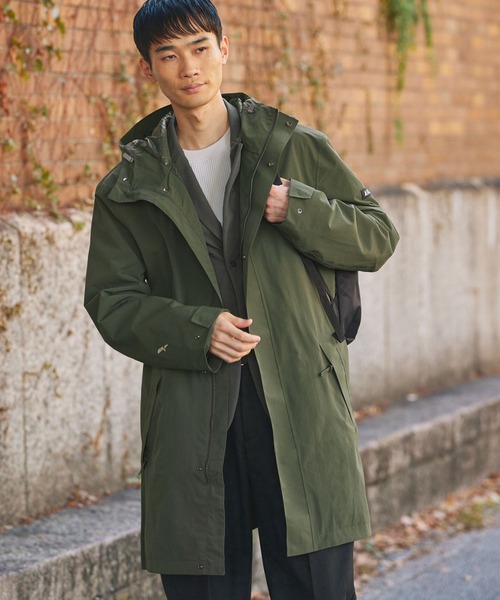 AIGLE(エーグル)の「透湿防水 ロングフーデッドコート(マウンテンパーカー・メンズ・ダークブルー/モスグリーン/ベージュ/サンドベージュ・L/M/S/XL)」の6枚目の写真