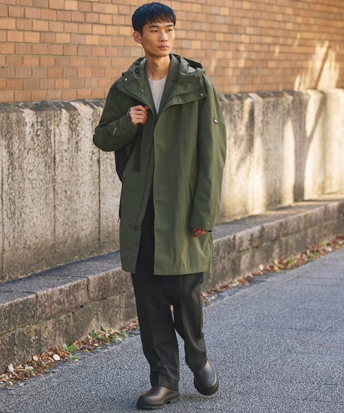 AIGLE(エーグル)の「透湿防水 ロングフーデッドコート(マウンテンパーカー・メンズ・ダークブルー/モスグリーン/ベージュ/サンドベージュ・L/M/S/XL)」の9枚目の写真