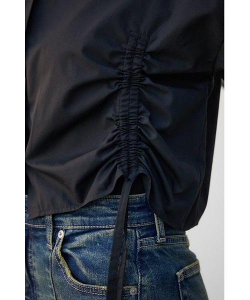 AZUL by moussy（アズールバイマウジー）の「フロントギャザーシャツ（シャツ/ブラウス・レディース・ピンク/ブラック/サックスブルー/オフホワイト・FREE）」の14枚目の写真