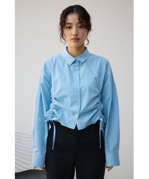 AZUL by moussy（アズールバイマウジー）の「フロントギャザーシャツ（シャツ/ブラウス・レディース・ピンク/ブラック/サックスブルー/オフホワイト・FREE）」の19枚目の写真