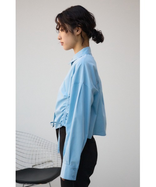 AZUL by moussy（アズールバイマウジー）の「フロントギャザーシャツ（シャツ/ブラウス・レディース・ピンク/ブラック/サックスブルー/オフホワイト・FREE）」の20枚目の写真