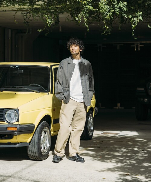 HINSON(ヒンソン)の「HINSON/ヒンソン ヴィンテージライク デニムカバーオール/ヒッコリー/リラックスフィット(カバーオール・メンズ・その他/ブルー/ネイビー・LARGE/MEDIUM)」の4枚目の写真