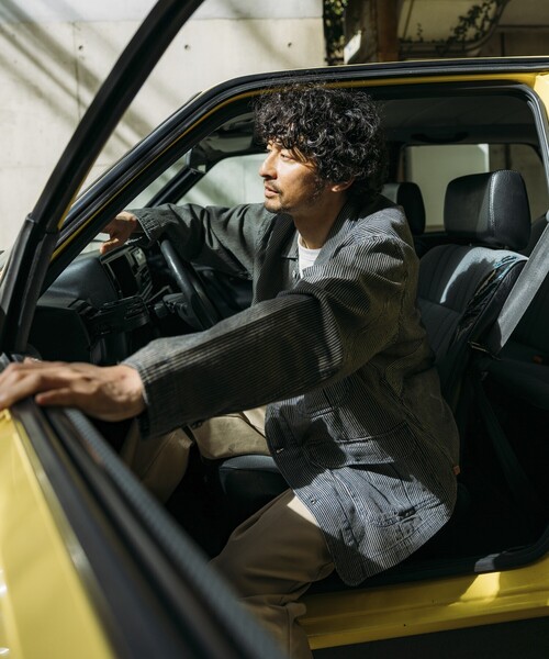 HINSON(ヒンソン)の「HINSON/ヒンソン ヴィンテージライク デニムカバーオール/ヒッコリー/リラックスフィット(カバーオール・メンズ・その他/ブルー/ネイビー・LARGE/MEDIUM)」の8枚目の写真