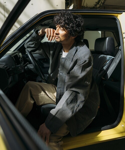 HINSON(ヒンソン)の「HINSON/ヒンソン ヴィンテージライク デニムカバーオール/ヒッコリー/リラックスフィット(カバーオール・メンズ・その他/ブルー/ネイビー・LARGE/MEDIUM)」の9枚目の写真