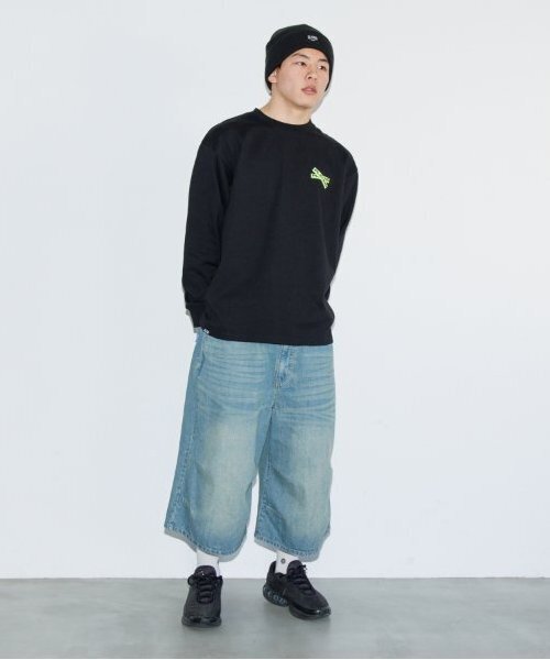 GLAZOS（グラソス）の「【大人向けサイズあり】【GLSW.】デニム・ワイドバギーショーツ（デニムパンツ・キッズ・ブルー/ブラック・M/L/LL/S）」の6枚目の写真