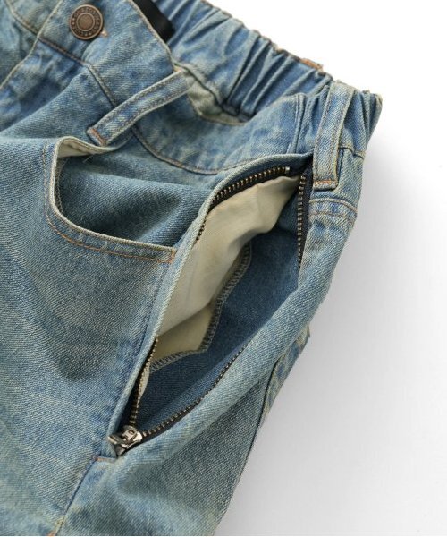 GLAZOS（グラソス）の「【大人向けサイズあり】【GLSW.】デニム・ワイドバギーショーツ（デニムパンツ・キッズ・ブルー/ブラック・M/L/LL/S）」の10枚目の写真