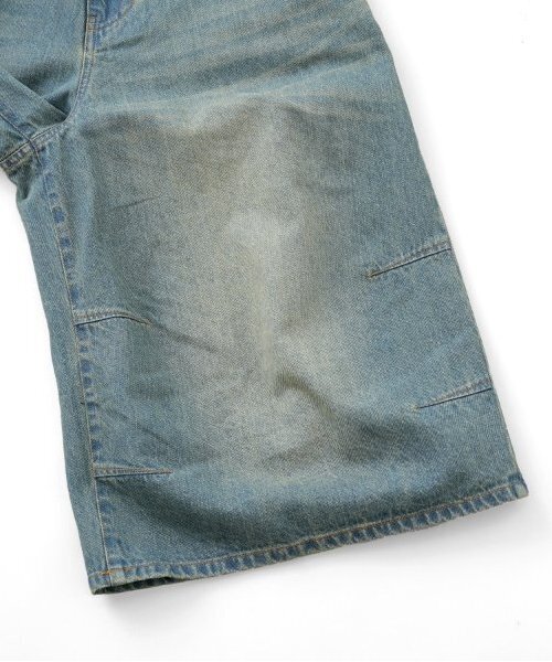 GLAZOS（グラソス）の「【大人向けサイズあり】【GLSW.】デニム・ワイドバギーショーツ（デニムパンツ・キッズ・ブルー/ブラック・M/L/LL/S）」の12枚目の写真