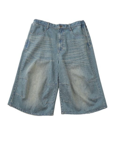GLAZOS（グラソス）の「【大人向けサイズあり】【GLSW.】デニム・ワイドバギーショーツ（デニムパンツ・キッズ・ブルー/ブラック・M/L/LL/S）」の19枚目の写真