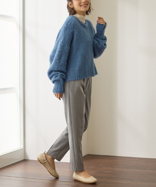 Tuche(トゥシェ)の「Tuche/トゥシェ ソフトタッチパンツ テーパード 裏起毛(その他パンツ・レディース・ブラック/チャコールグレー/ダークネイビー/グレー系その他・MEDIUM/LARGE)」の3枚目の写真