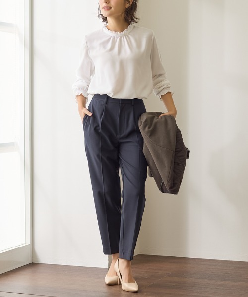 Tuche(トゥシェ)の「Tuche/トゥシェ ソフトタッチパンツ テーパード 裏起毛(その他パンツ・レディース・ブラック/チャコールグレー/ダークネイビー/グレー系その他・MEDIUM/LARGE)」の4枚目の写真