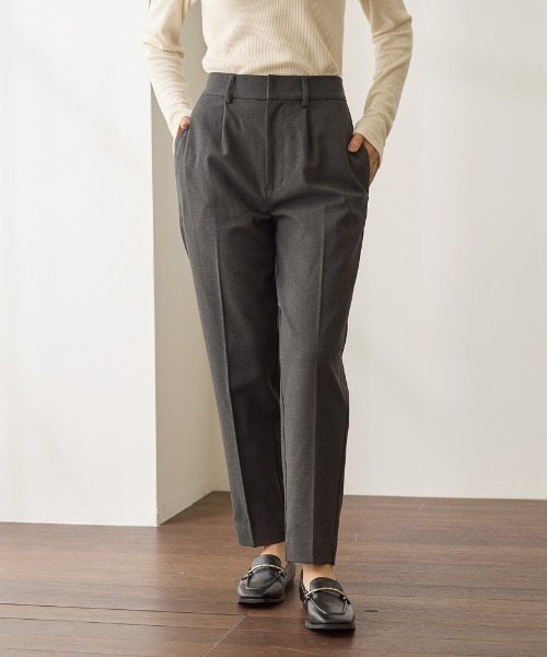 Tuche(トゥシェ)の「Tuche/トゥシェ ソフトタッチパンツ テーパード 裏起毛(その他パンツ・レディース・ブラック/チャコールグレー/ダークネイビー/グレー系その他・MEDIUM/LARGE)」の7枚目の写真