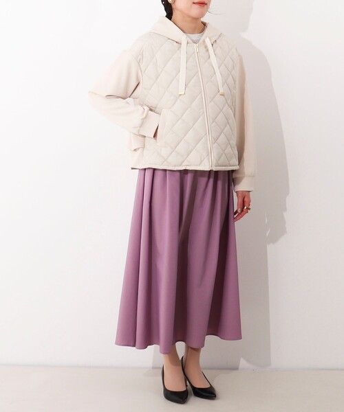 MICO COULIER（ミコクリエ）の「ZIPフリルパーカー（ブルゾン・レディース・ネイビー/ベージュ・38）」の6枚目の写真