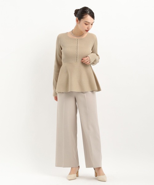 セール】サイドボタンセミワイドパンツ325579（スラックス）｜Andemiu