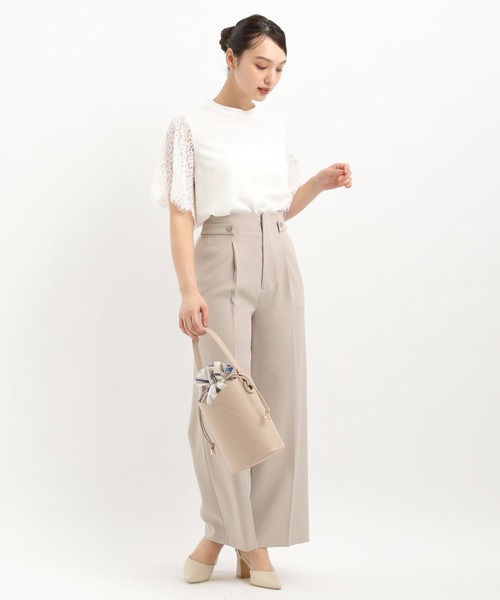 セール】サイドボタンセミワイドパンツ325579（スラックス）｜Andemiu