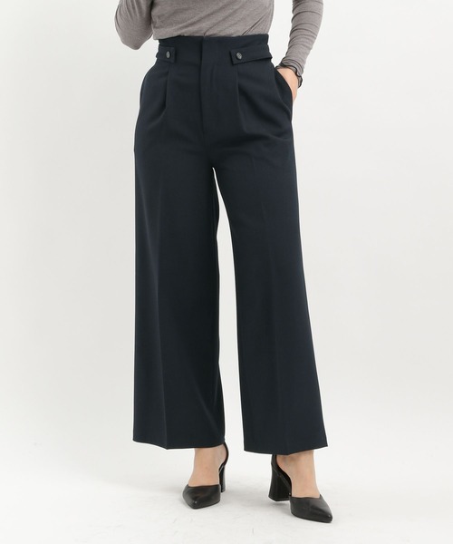 Andemiu（アンデミュウ）の「サイドボタンセミワイドパンツ325579（スラックス・レディース・グレイッシュベージュ/グレー/ネイビー・SMALL/MEDIUM）」の14枚目の写真