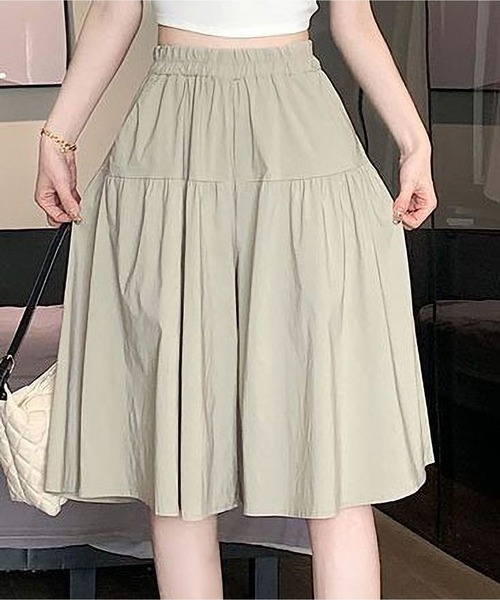 BLANC FICELLE(ブランフィセル)の「切替 キュロットスカート(スカート・レディース・ベージュ/キャメル/ブラック・M/L/XL/XX-LARGE)」の9枚目の写真