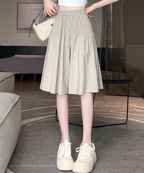 BLANC FICELLE(ブランフィセル)の「切替 キュロットスカート(スカート・レディース・ベージュ/キャメル/ブラック・M/L/XL/XX-LARGE)」の14枚目の写真