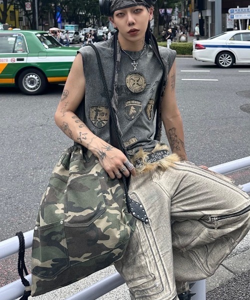 fuckthisindustry backpack リュック camo XU】camouflage knapsack（バックパック/リュック）｜XU