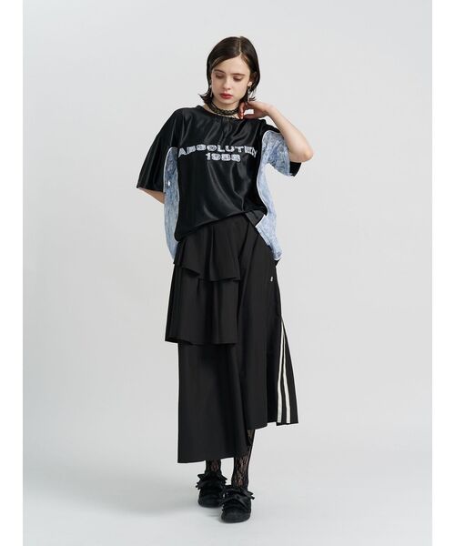 jouetie(ジュエティ)の「レースナンバリングルーズトップス 夏服(Tシャツ/カットソー・レディース・ブラック/オフホワイト/レッド・MEDIUM)」の8枚目の写真