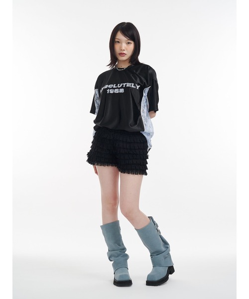 jouetie(ジュエティ)の「レースナンバリングルーズトップス 夏服(Tシャツ/カットソー・レディース・ブラック/オフホワイト/レッド・MEDIUM)」の21枚目の写真