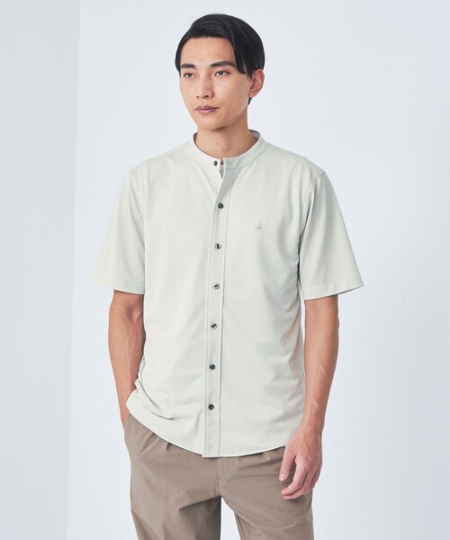 BROOKS BROTHERS(ブルックスブラザーズ)の「【別注】<Brooks Brothers>GLR カノコ バンドカラー 半袖 シャツ(シャツ/ブラウス・メンズ・ライトグレー/コバルトブルー/ブラック・M/L)」の3枚目の写真
