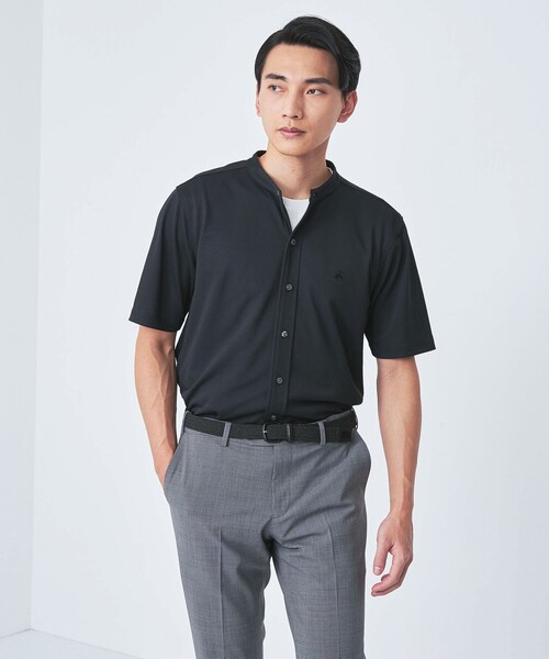 BROOKS BROTHERS(ブルックスブラザーズ)の「【別注】<Brooks Brothers>GLR カノコ バンドカラー 半袖 シャツ(シャツ/ブラウス・メンズ・ライトグレー/コバルトブルー/ブラック・M/L)」の2枚目の写真