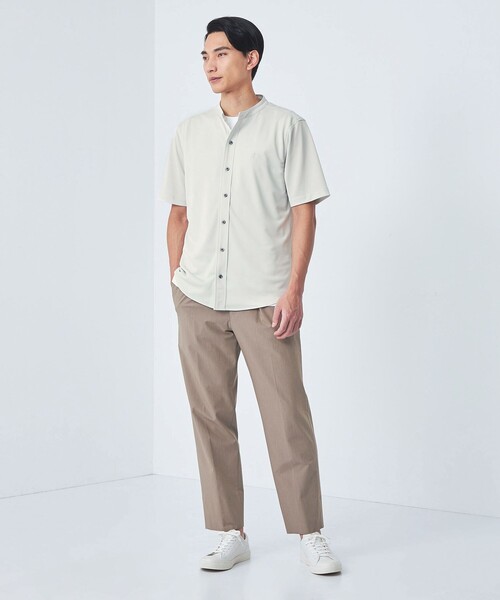 BROOKS BROTHERS(ブルックスブラザーズ)の「【別注】<Brooks Brothers>GLR カノコ バンドカラー 半袖 シャツ(シャツ/ブラウス・メンズ・ライトグレー/コバルトブルー/ブラック・M/L)」の4枚目の写真