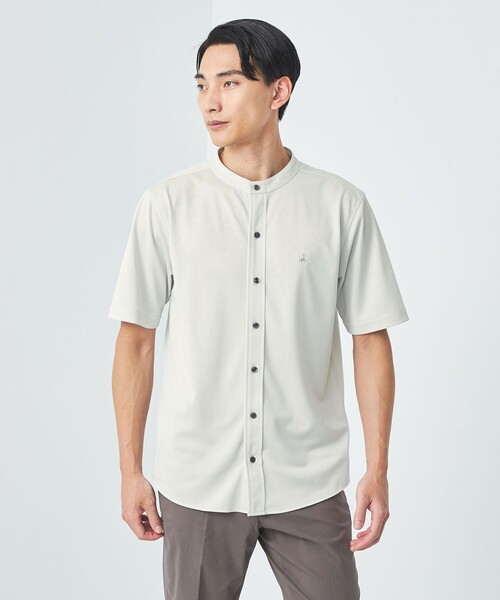 BROOKS BROTHERS(ブルックスブラザーズ)の「【別注】<Brooks Brothers>GLR カノコ バンドカラー 半袖 シャツ(シャツ/ブラウス・メンズ・ライトグレー/コバルトブルー/ブラック・M/L)」の7枚目の写真