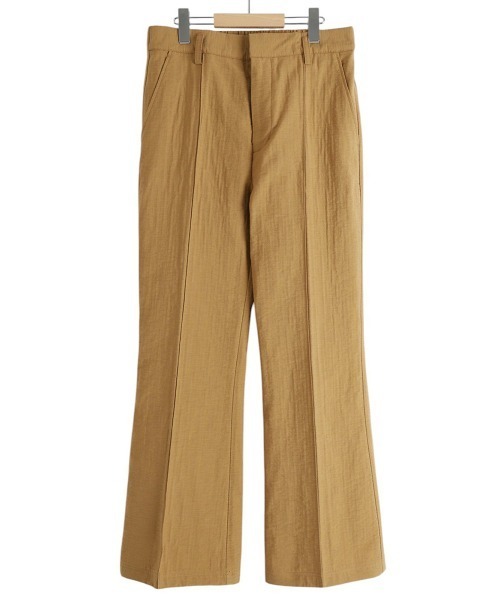 BALLAST ARK（バラストアーク）の「BALLAST ARK / バラストアーク：TRIPLE CROSS FLARE PANTS：BA11-P001[AST]（スラックス・メンズ・ブラック/キャメル・M/L）」の2枚目の写真