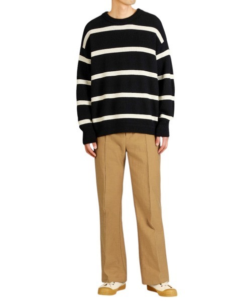 BALLAST ARK（バラストアーク）の「BALLAST ARK / バラストアーク：TRIPLE CROSS FLARE PANTS：BA11-P001[AST]（スラックス・メンズ・ブラック/キャメル・M/L）」の7枚目の写真