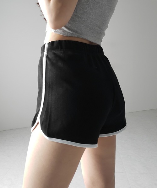 3color 】サイドラインパイピングスウェットショートパンツ