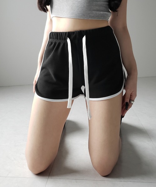 thehighlights 3piece sweat ショートパンツ ネイビー サラエアリーカラーショーツ(S ネイビー): ボトムス｜Right-on