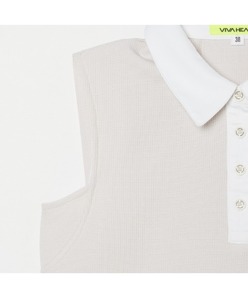 VIVA HEART（ビバハート）の「【VIVA HEART/GOLF】ワッフル Aラインワンピース（ワンピース・レディース・ネイビー/ライトベージュ・40/38）」の8枚目の写真