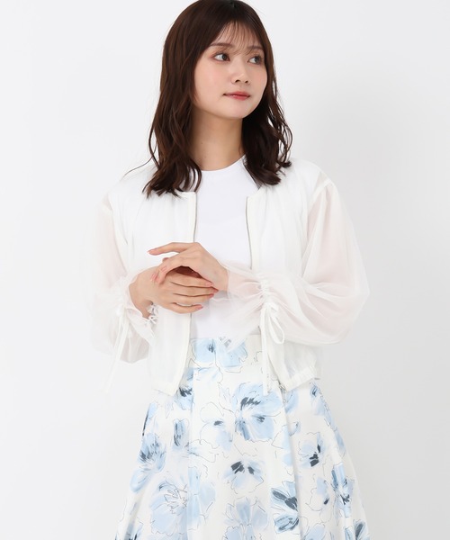 MISCH MASCH（ミッシュマッシュ）の「2025春夏新作 チュール袖リボンブルゾン（ブルゾン・レディース・ブラック/ホワイト・ﾌﾘ-）」の18枚目の写真