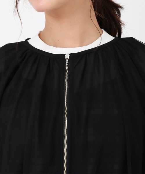 MISCH MASCH（ミッシュマッシュ）の「2025春夏新作 チュール袖リボンブルゾン（ブルゾン・レディース・ブラック/ホワイト・ﾌﾘ-）」の14枚目の写真