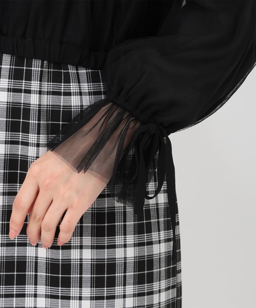 MISCH MASCH（ミッシュマッシュ）の「2025春夏新作 チュール袖リボンブルゾン（ブルゾン・レディース・ブラック/ホワイト・ﾌﾘ-）」の13枚目の写真