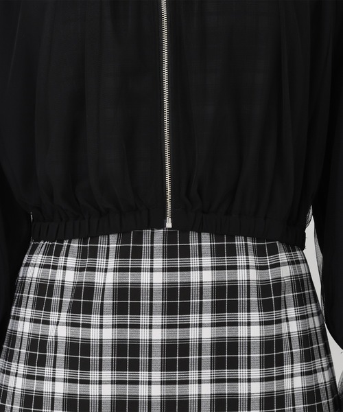 MISCH MASCH（ミッシュマッシュ）の「2025春夏新作 チュール袖リボンブルゾン（ブルゾン・レディース・ブラック/ホワイト・ﾌﾘ-）」の12枚目の写真