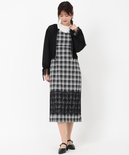 MISCH MASCH（ミッシュマッシュ）の「2025春夏新作 チュール袖リボンブルゾン（ブルゾン・レディース・ブラック/ホワイト・ﾌﾘ-）」の8枚目の写真