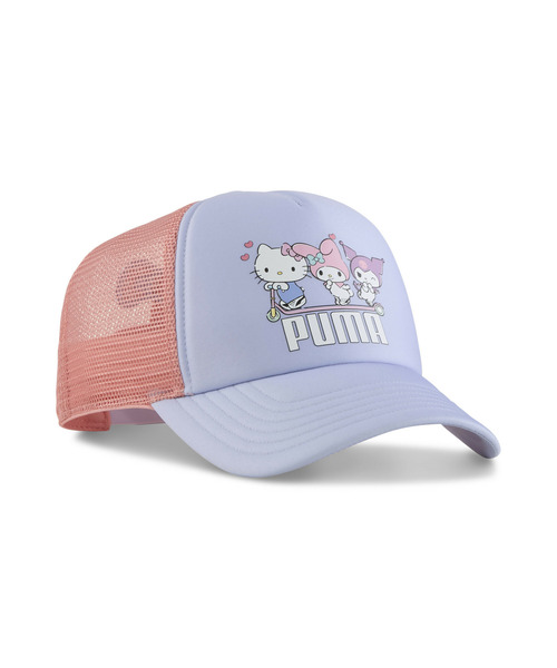 PUMA（プーマ）の「PUMA プーマ キッズ PUMA x ハローキティ アンド フレンズ トラッカー キャップ（キャップ・キッズ・レッド/ブルー系その他・M/S）」の4枚目の写真